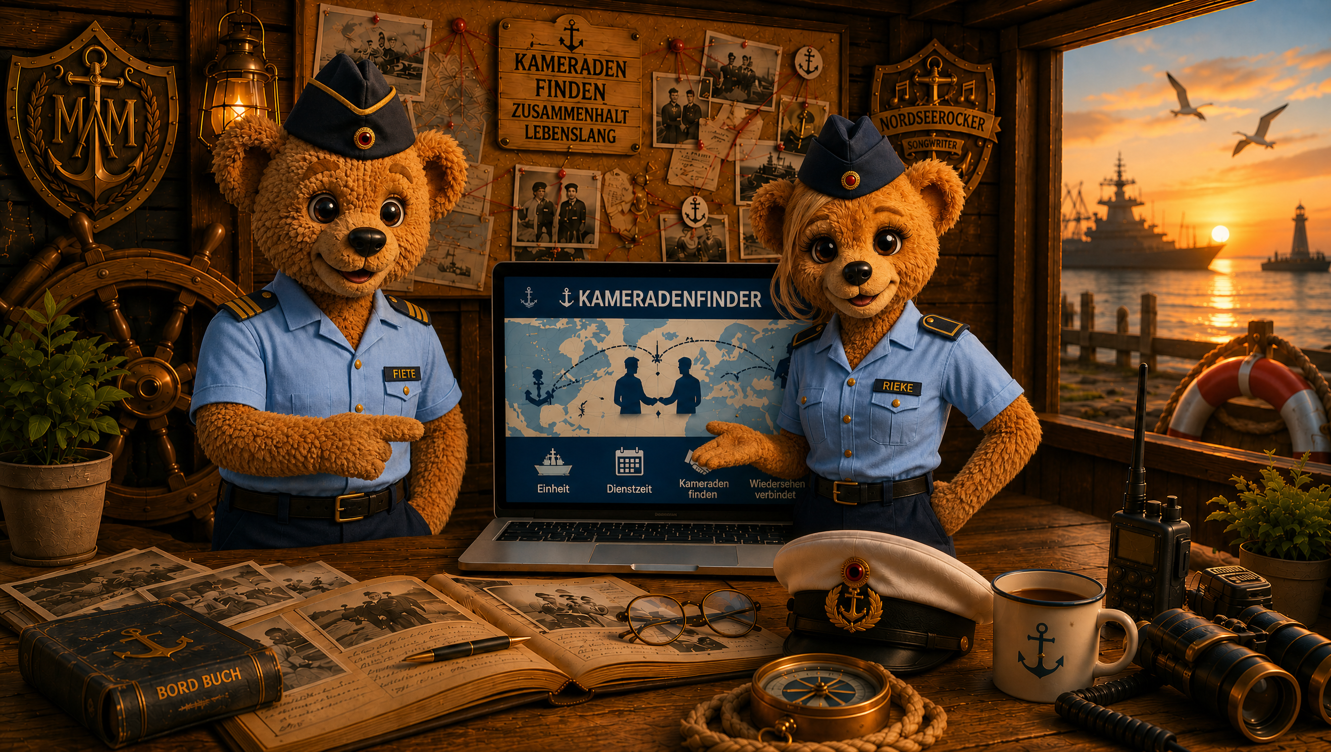 Fiete und Rieke im Kameradenfinder der grauen Flotte